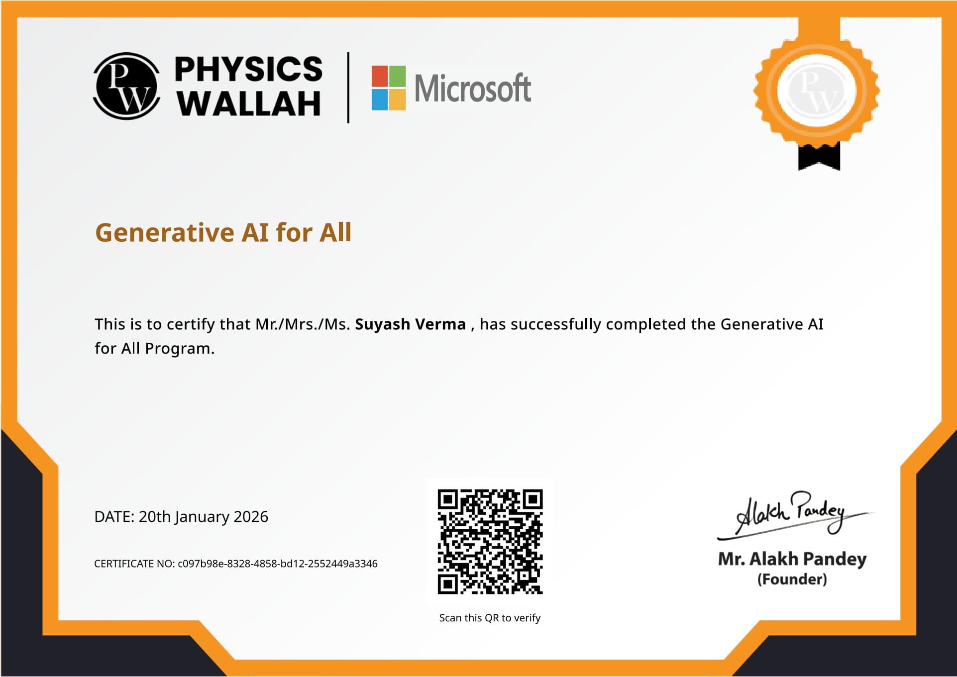 Generative AI for All — PW Skills × Microsoft